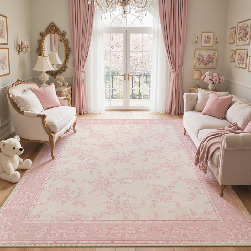 Tapis rose / beige Atascadero, Rectangle 6 pi x 9 pi