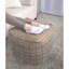 Pouf carré taupe et doré fabriqué à la main, fonctionnant comme un coussin de sol, mesurant 16 po x 16 po x 16 po, limite de poids de 200 lb, accessoire décoratif, rembourré à la main et mesurant 16 po de diamètre, capacité