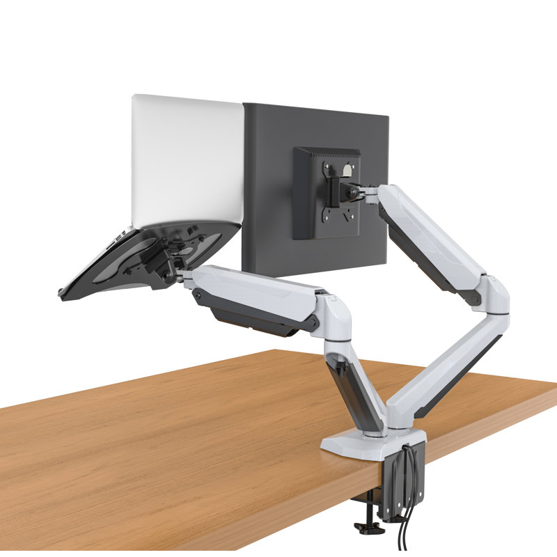 Support universel pour ordinateur portable à hauteur réglable 2 écrans, Blanc
