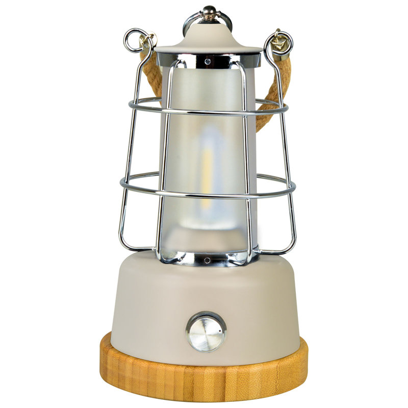 Orkney 26cm Battery Powered Integrated LED Color Changing Camping Lantern with Electric Candle, White
