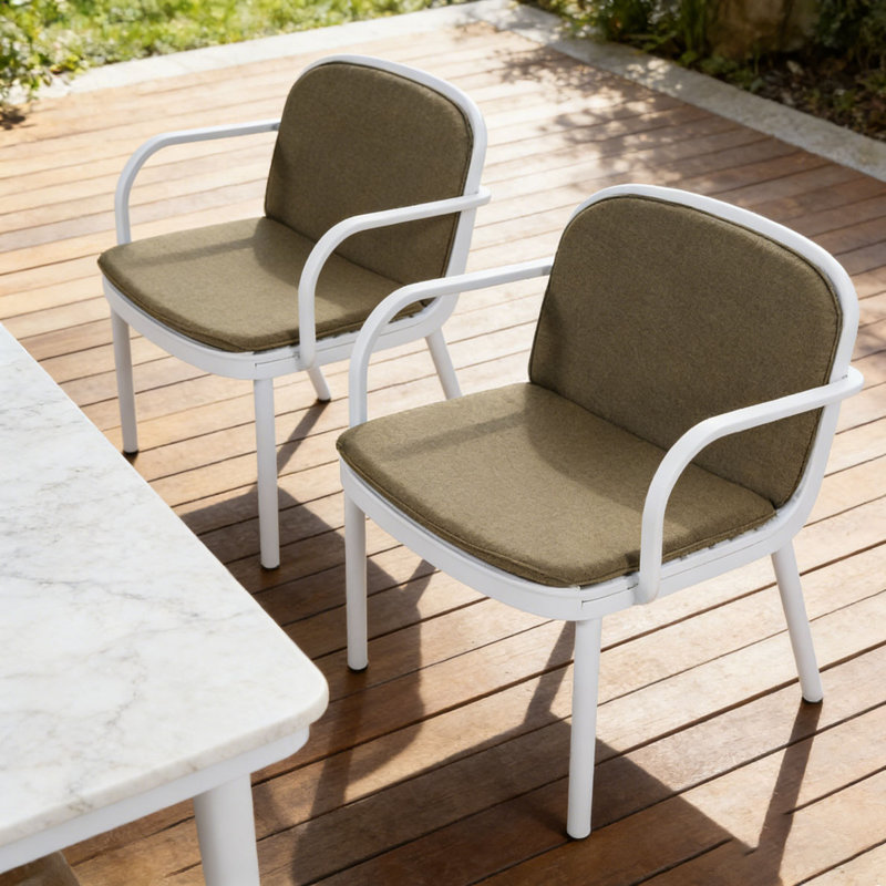 Outdoor PP Club Chair, White, Green