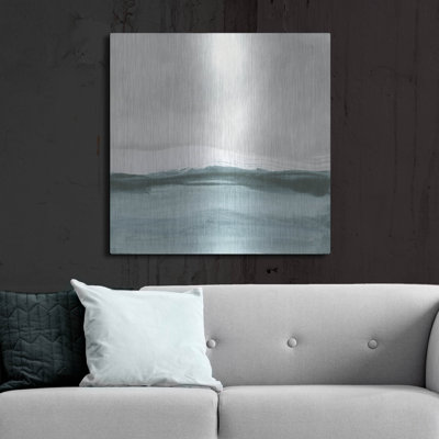 «Tranquil Silver Sea 2» par Chris Paschke, art mural en métal