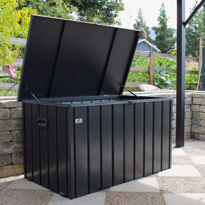 Purple Leaf 150 Gallons Water Resistant Lockable Resin Deck Box, Gray - Outdoor Storage Container for Patio Cushions, Pool Accessories & Garden Tools