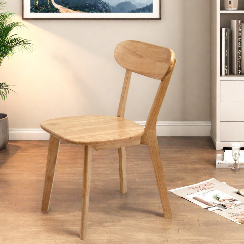 Chaises de salle à manger modernes, siège compact en bois massif avec pieds réglables pour la cuisine