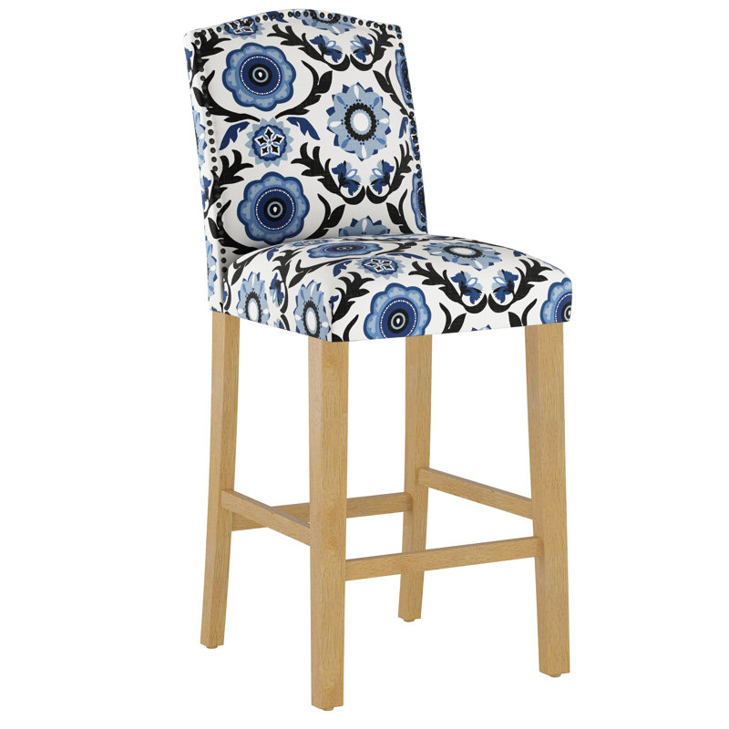 Tabouret de bar et de comptoir Delbreco, Tabouret de bar (siège d'une hauteur de 31 po), Indigo Shaana, Bois naturel