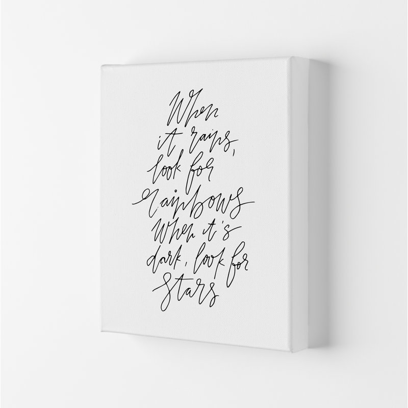 When It Rains Look For Rainbows - Print, 59.4cm H x 42cm W x 4cm D, Wrapped Canvas