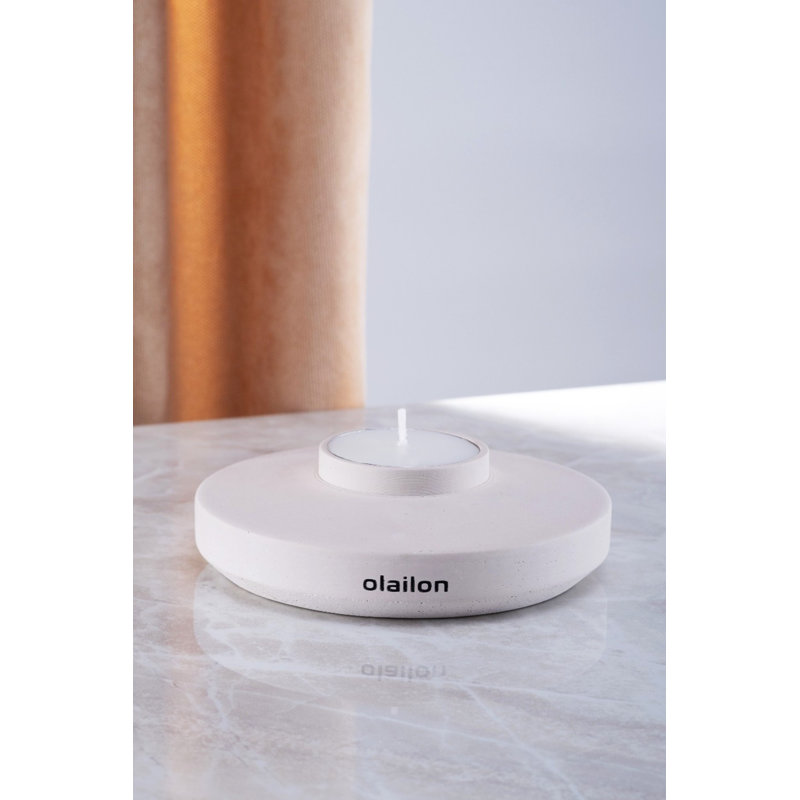 Bougie élégante en béton, 4,1 pouces de diamètre, couleur beige | 100% béton avec mélange de paraffine et de cire de soja | Parfait pour la décoration intérieure, la détente et l'ambiance | Conception durable et écologique pour tout espace