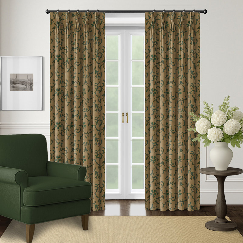 Paire de rideaux avec œillets Breccan Emerald (l 50 po x L 84 po), Émeraude, L 50 po x L 84 po