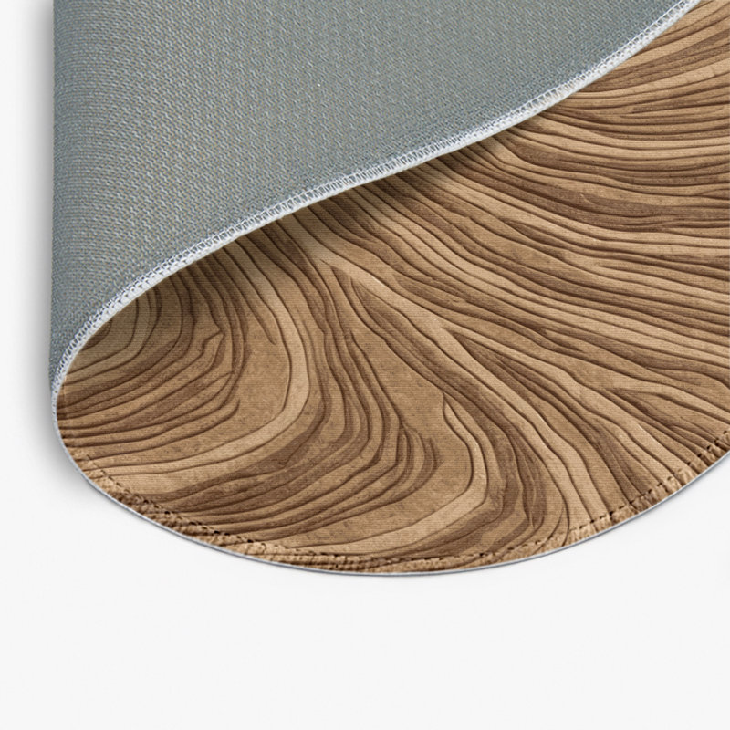 Tapis d'intérieur et d'extérieur brun Nature, Rond 5 pi