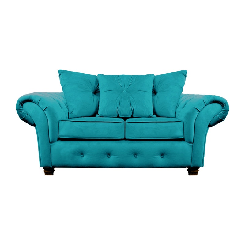 Lila 2 Seater Velvet Sofa, Turquoise