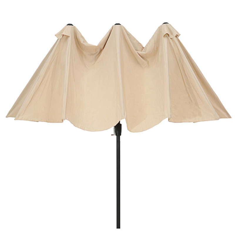 Parasol de marché rectangulaire 15 pi x 9 pi Tasia, Brun clair