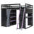 Modern Gaming Loft Bed With Desk, Lighted Pegboard, Storage Bookcase And Wardrobe-712983111
