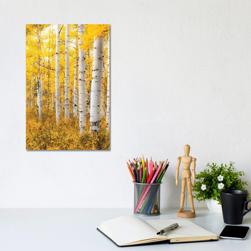 Yellow Forest by Lucas Moore - Wrapped Canvas Painting, 20.32 cm H x 30.48 cm W