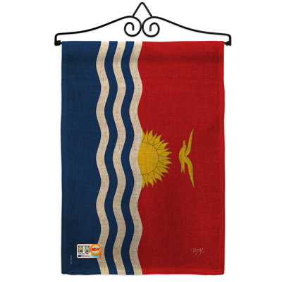 En toile jute 2 côtés 19 x 13 po kiribati drapeau de jardin