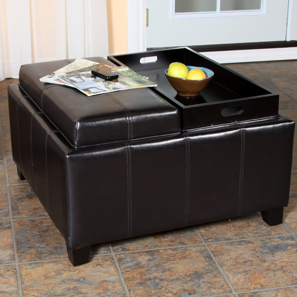 Brummage Faux Leather Ottoman