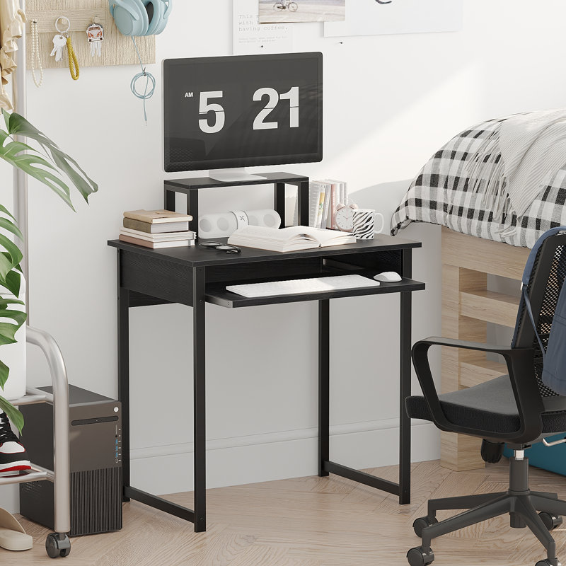 Bureau d'ordinateur 75 cm (29,5 po) pour petits espaces, bureau moderne pour la maison ou le bureau à domicile, support pour écran et plateau pour clavier