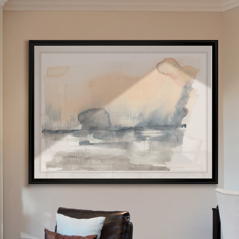 «Blush Haze I», reproduction d'art sur toile, H 26,5 po x l 36,5 po x P 1,5 po, Cadre noir