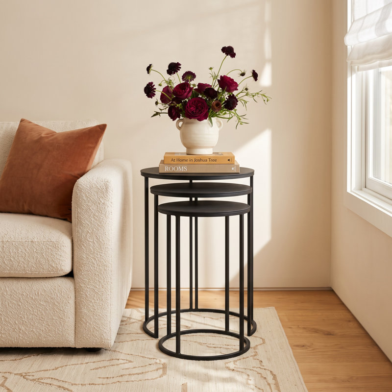 Addie Iron Top Nesting Tables End Table