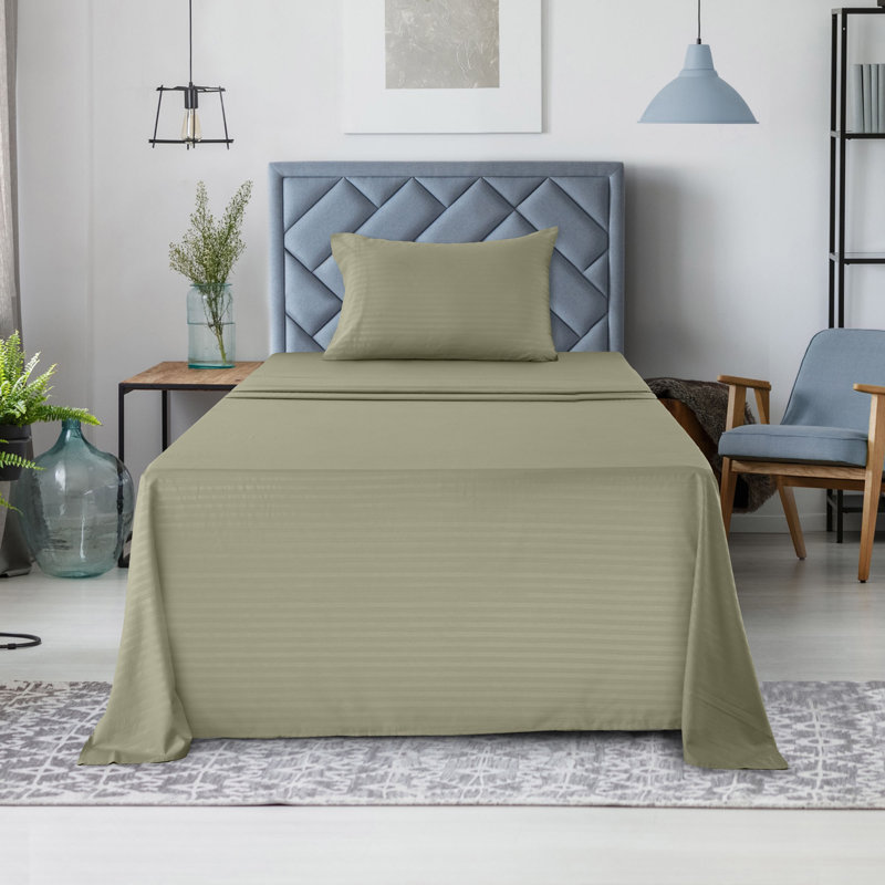 Lux Decor Collection Brushed Microfiber Sheet Set with Fitted Flat Sheets & Pillowcase, Twin Sheet Set with 1 Pillowcase