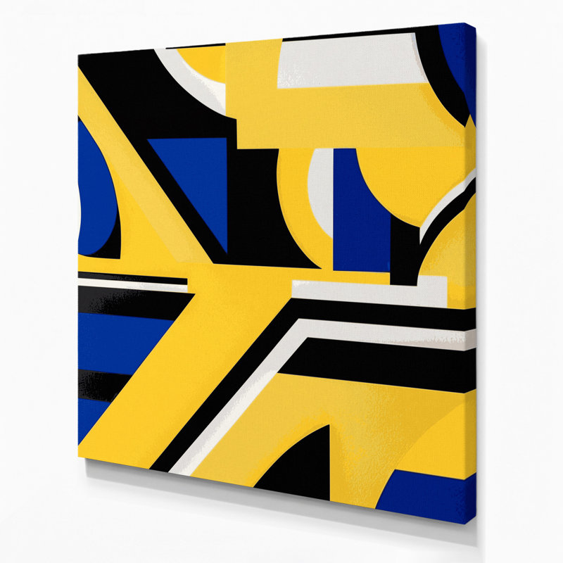 Hard Hard 63, art mural sur toile jaune, H 32 po x l 32 po