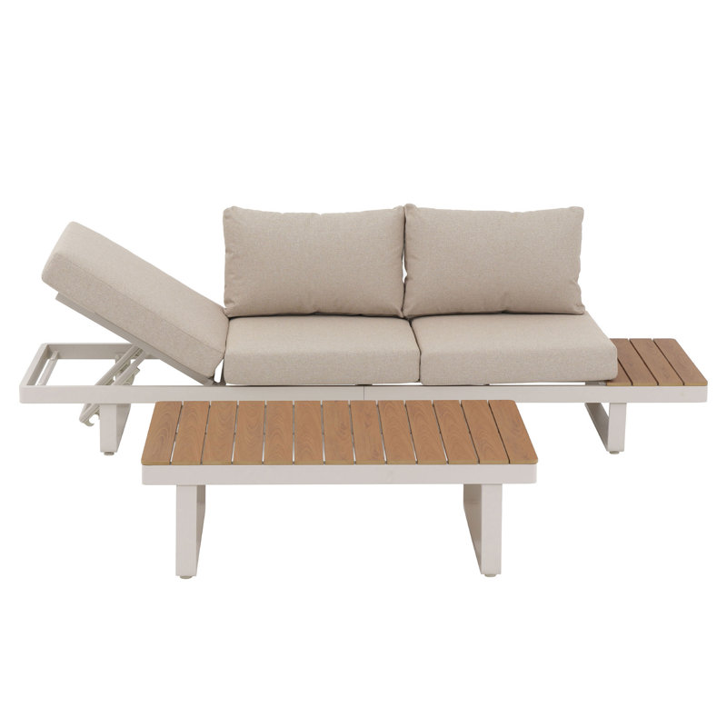 Canapé d'extérieur en aluminium avec table basse