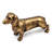 11.5X3.5X6.5" Lifelike Dachshund Figurine With Copper Finish