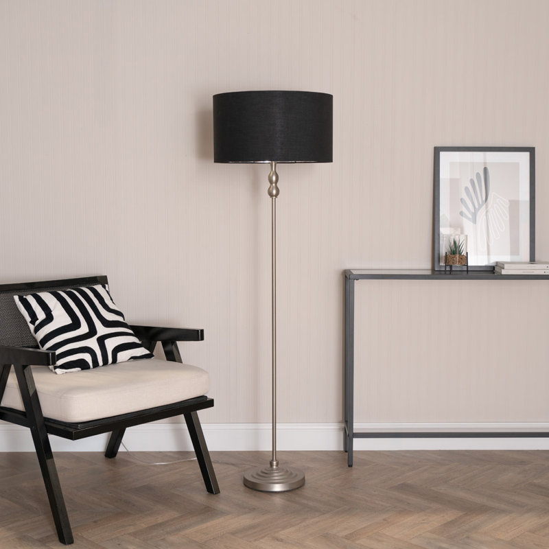 Darthea 151cm Traditional Floor Lamp, Black, Brushed, Yes