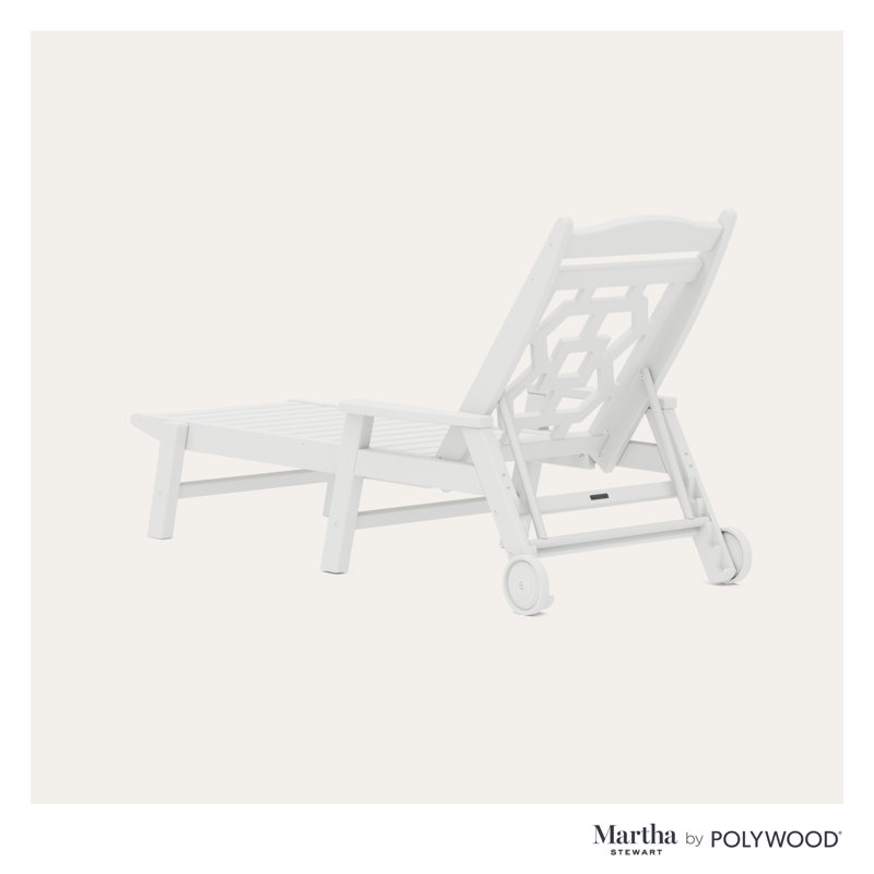 Chinoiserie Outdoor Chaise Lounge, White