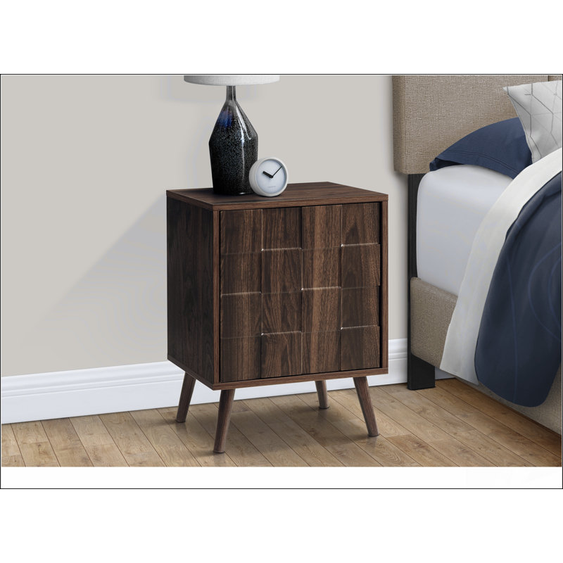 Table d'appoint, bout, table d'appoint, petit, rangement, lampe, stratifié noyer, moderne