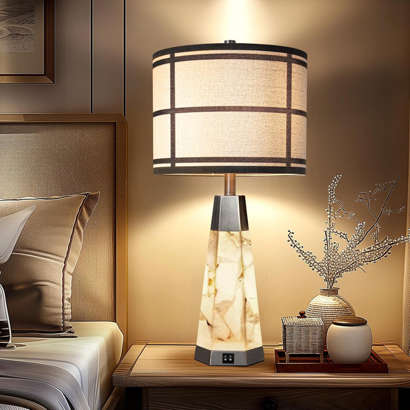 Natural Snowflake Gypsum Table Lamp