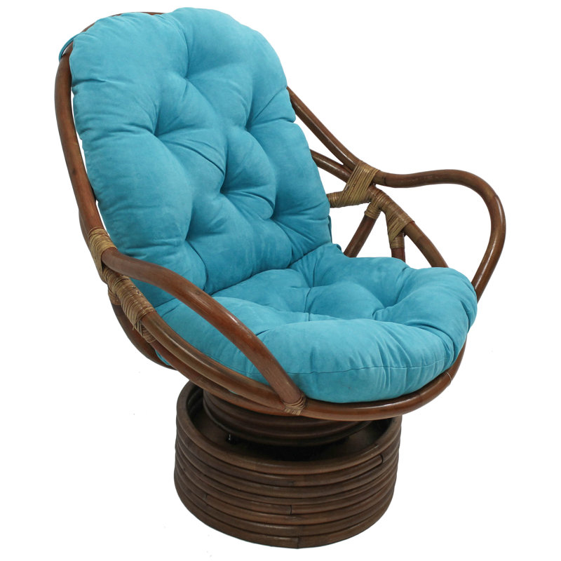 Calym Upholstered Swivel Armchair, Aqua Blue Microsuede