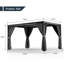 Pergola à persiennes en aluminium avec toit et rideaux réglables-86171884-99306375