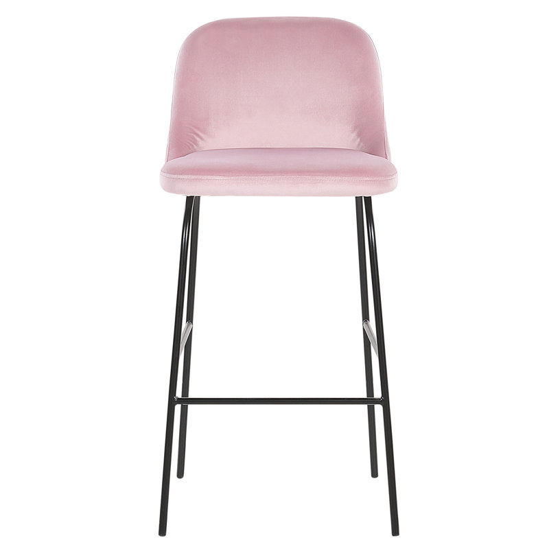 Glasscock Upholstered Counter Stool with Metal Frame, Pink