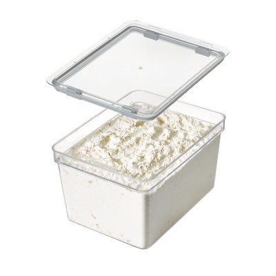 iDesign Large Tall Dry Goods Storage Bin,  7.85” L x 10.85” H x 6” W, Clear Bin
