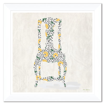 Chaise Jaipur en jaune par Dana Gibson - peinture encadrée