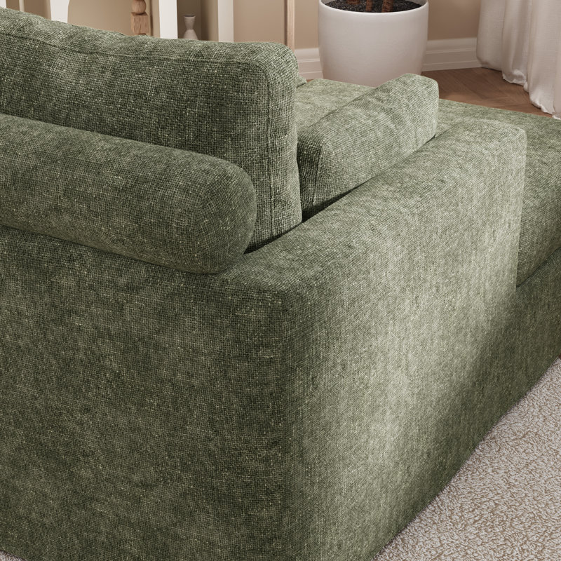 Chaise longue rembourrée avec housse de 59,8 po de longueur, Left Hand Facing, Green