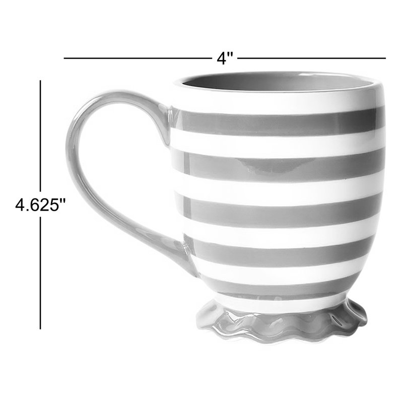 Red Stripe Ruffle Mug