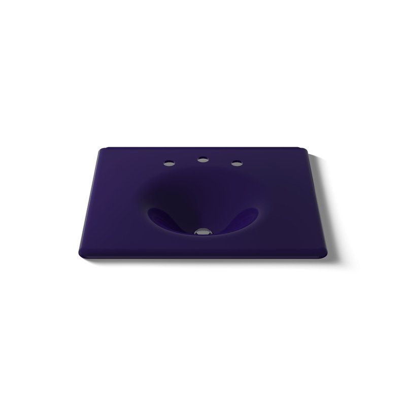 Iron/Impressions 25.625 Bathroom Vanity Top, Indigo Blue, 8" Centers