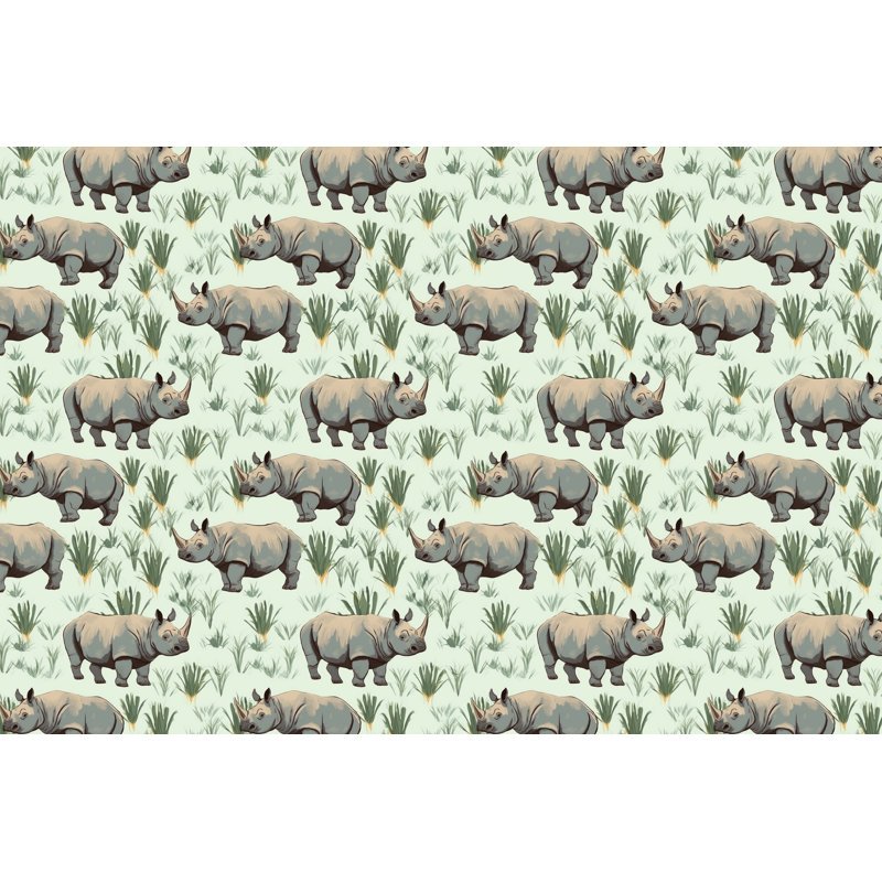 Housse de couette Rhino Grassland, Housse de couette pour lit simple