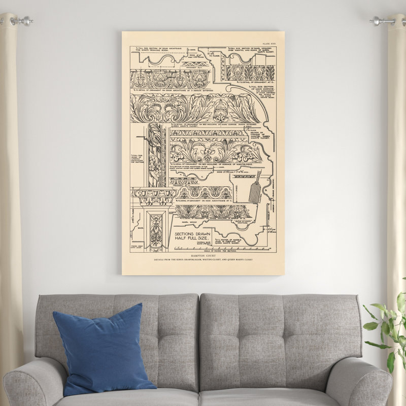 Renaissance anglaise English, H 48 po x l 32 po x P 1,25 po, Non, Toile tendue