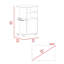 Chariot de cuisine Clip, armoire à une porte, quatre roulettes - blanc