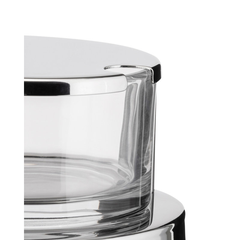 Alessi Glass and Stainless Steel Cheese Board