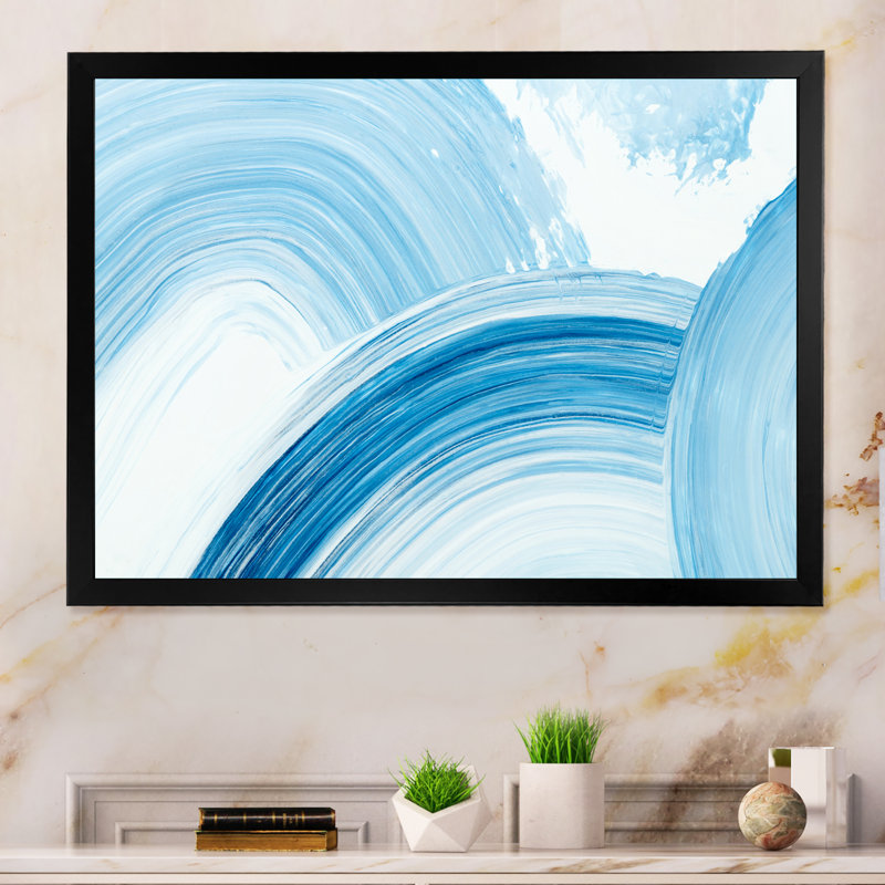 Encre bleue créative bleue, reproduction d'art sur toile, Toile avec cadre noir, H 8 po x l 12 po x P 1 po