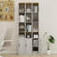 72 po de hauteur, armoire de rangement mince de 72 po, armoire de salle de bain autoportante étroite à 6 niveaux avec 1 porte et 2 tablettes réglables, étagères de rangement pour bibliothèque, armoire de rangement pour CD, DVD, blanc antique