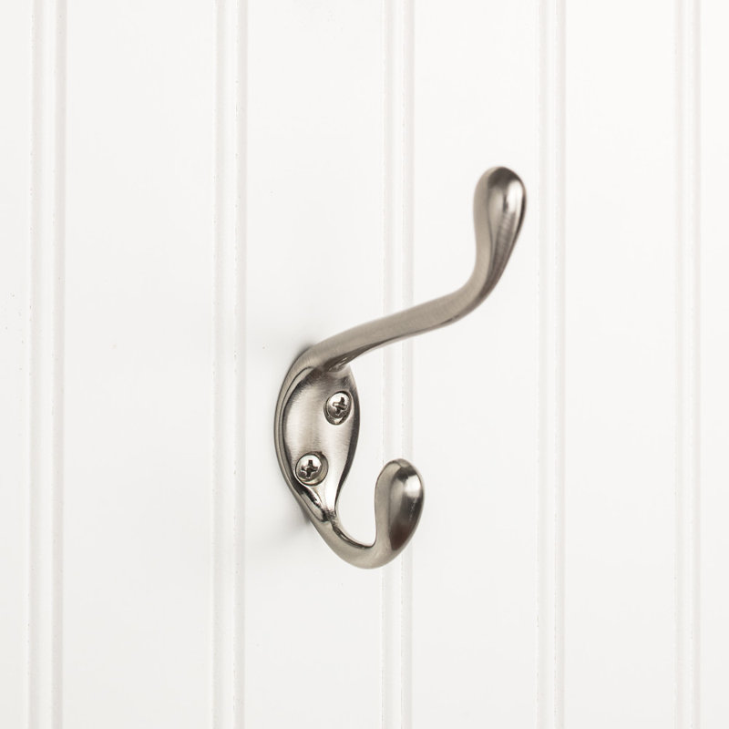 Metal Wall Hook, Satin Nickel