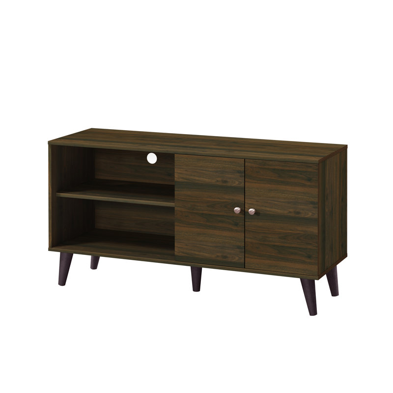Amidon TV Stand For Tvs Up To 47.3", With 2 Storage Shelves& 1 Cabinet, Modern Entertainment Centre For TV In Living Room In Walnut