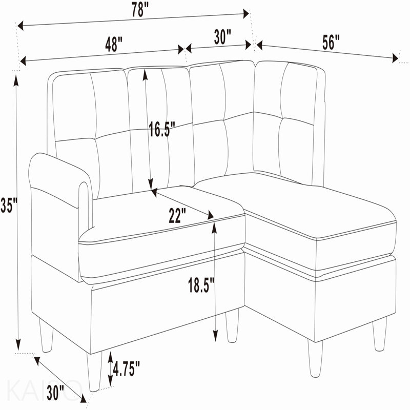 Canapé modulaire 2 pièces rembourré