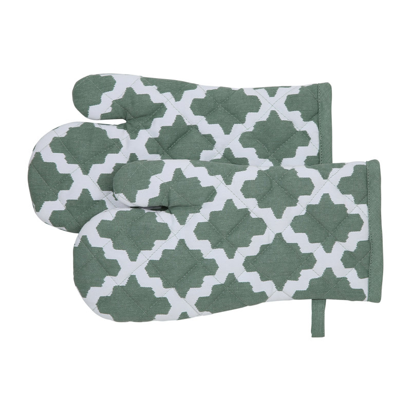 Brambly Cottage Pattern Oven Mitt(s) Only Set, Patterned Sage