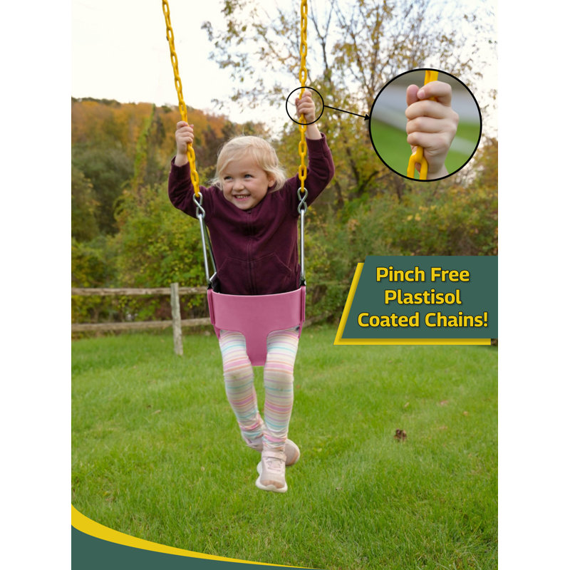 Pink Bucket Swing with Chains
