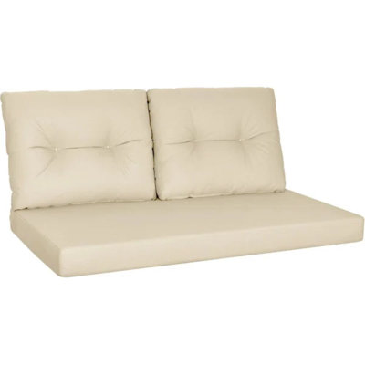 Outdoor 4" Replacement Loveseat Cushion Set, Deep Seat and Backrest Cushion Set